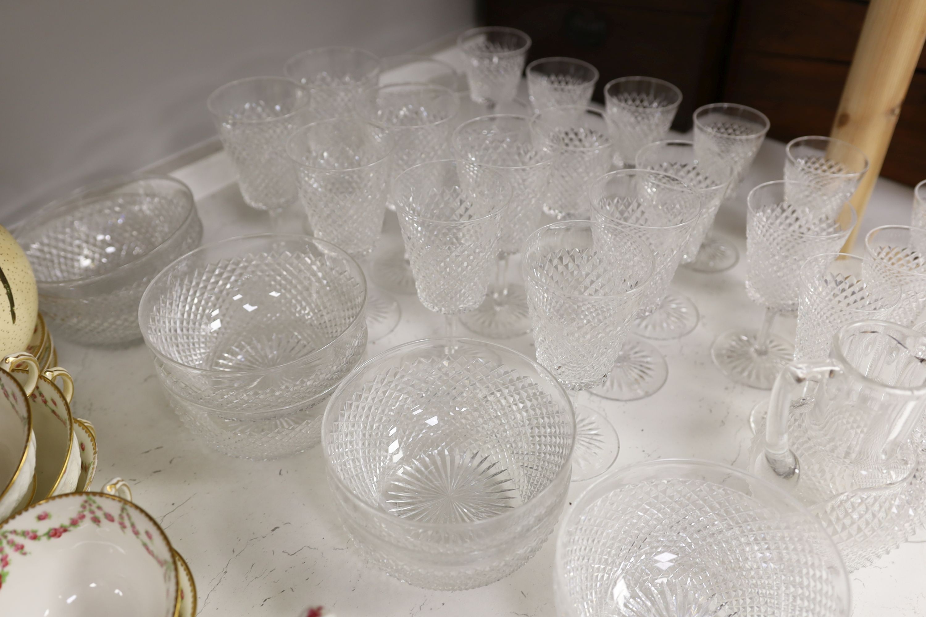 A set of Edwardian cut glass table wares